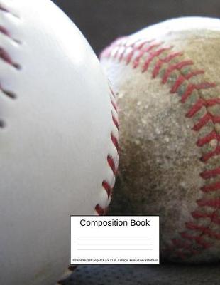 Book cover for Composition Book 100 Sheets/200 Pages/8.5 X 11 In. College Ruled/ Two Baseballs