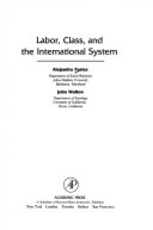 Cover of Labour, Class and the International System