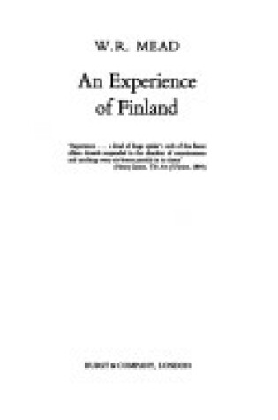 Cover of Experience of Finland