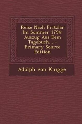 Cover of Reise Nach Fritzlar Im Sommer 1794