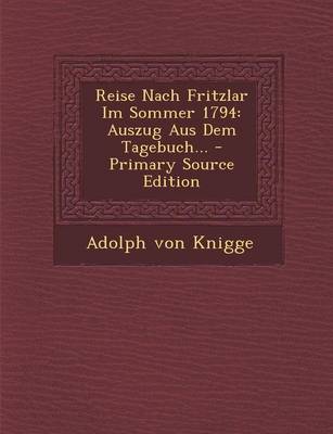 Book cover for Reise Nach Fritzlar Im Sommer 1794