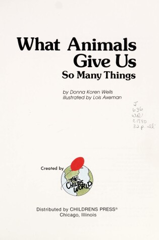 Cover of What Animals Give Us