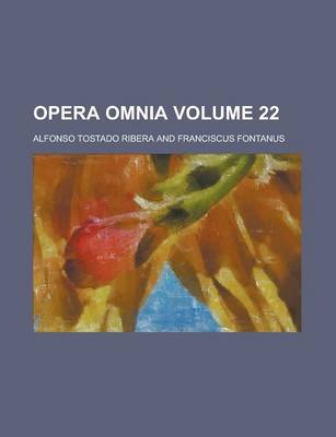 Book cover for Opera Omnia Volume 22