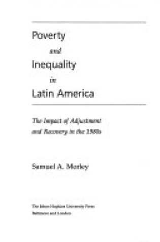 Cover of Poverty and Inequality in Latin America