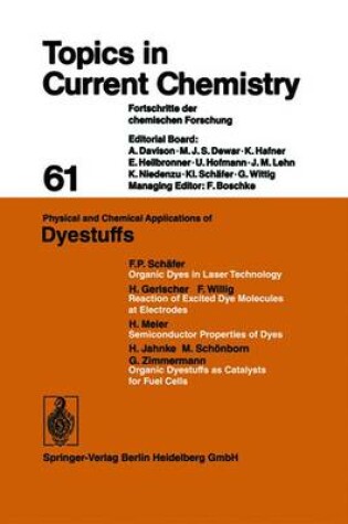 Cover of Physical and Chemical Applications of Dyestuffs