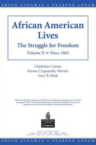 Cover of African American Lives, American History, Preliminary Edition, Volume II