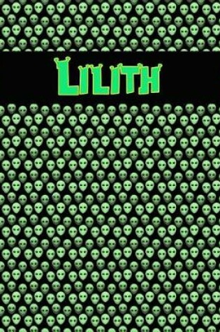 Cover of 120 Page Handwriting Practice Book with Green Alien Cover Lilith