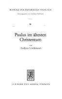 Cover of Paulus Im Altesten Christentum