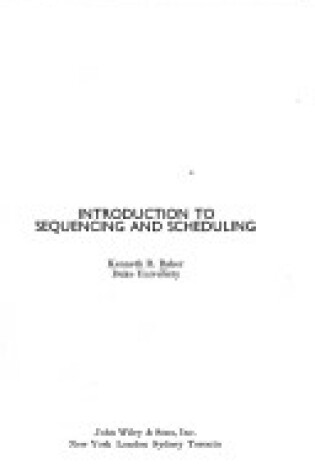 Cover of Introduction to Sequencing and Scheduling