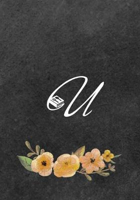 Book cover for Initial Monogram Letter U on Chalkboard