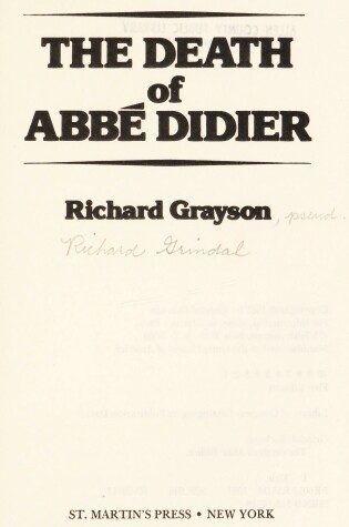 Cover of The Death of ABBE Didier