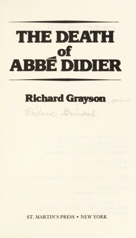 Cover of The Death of ABBE Didier