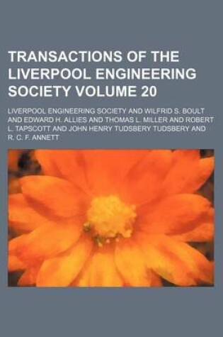 Cover of Transactions of the Liverpool Engineering Society Volume 20