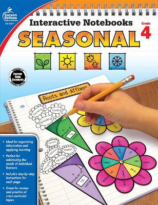 Book cover for Interactive Notebooks Seasonal, Grade 4