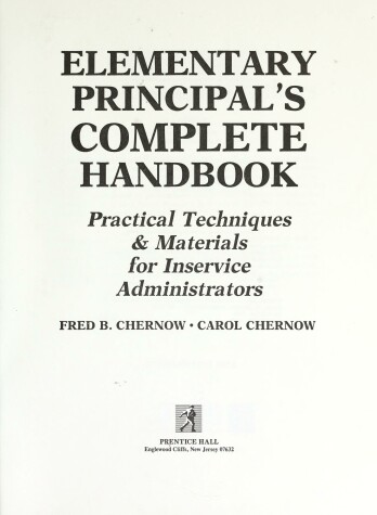 Book cover for Elementary Principal's Complete Handbook