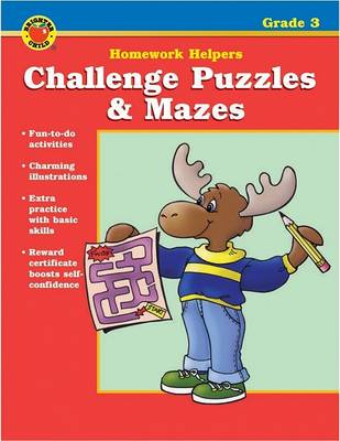 Book cover for Challenge Puzzles & Mazes Homework Helper, Grade 3