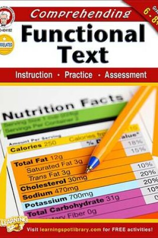 Cover of Comprehending Functional Text, Grades 6 - 8