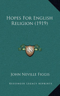 Book cover for Hopes for English Religion (1919)