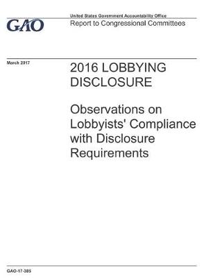 Book cover for 2016 Lobbying Disclosure