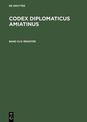 Book cover for Codex diplomaticus Amiatinus, Band III/2, Register