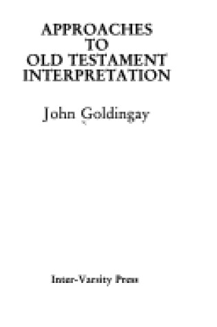 Cover of Approaches to Old Testament Interpretation