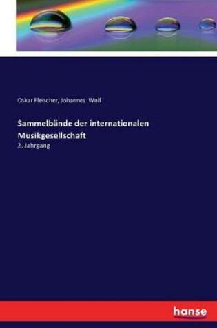 Cover of Sammelbande der internationalen Musikgesellschaft