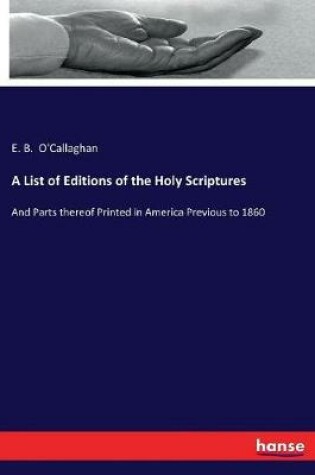 Cover of A List of Editions of the Holy Scriptures