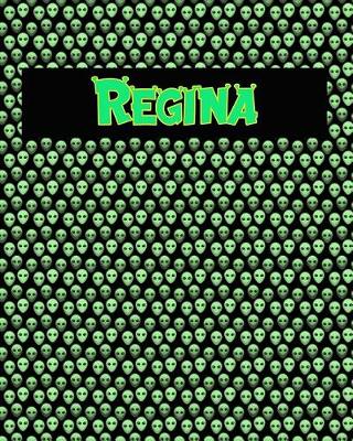 Book cover for 120 Page Handwriting Practice Book with Green Alien Cover Regina