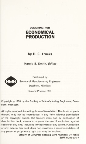 Book cover for Designing for Economical Production, 2nd Edition