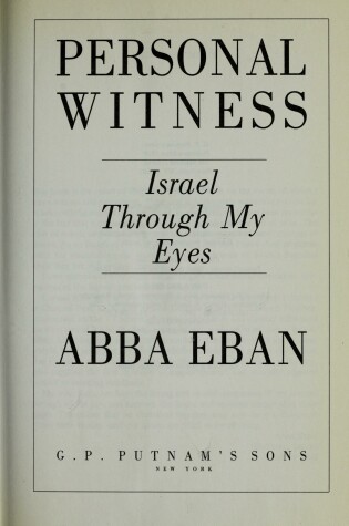 Cover of Personal Witness