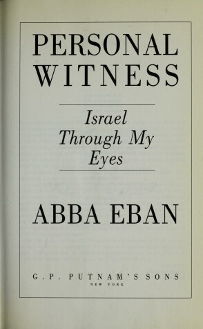 Book cover for Personal Witness