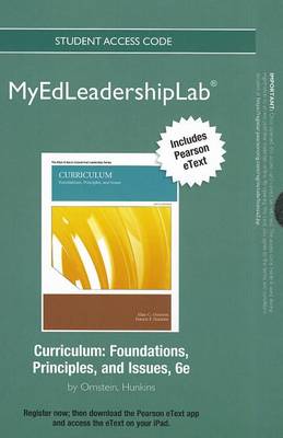 Book cover for NEW MyLab Ed Leadership with Pearson eText -- Standalone Access Card-- for Curriculum