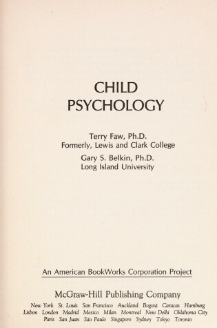 Cover of Introduction to Child Psychology