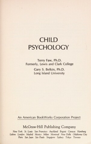 Book cover for Introduction to Child Psychology