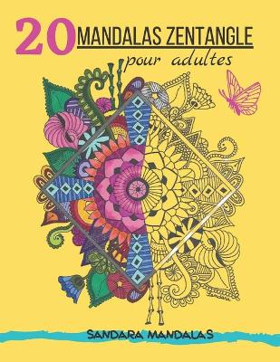 Book cover for 20 mandalas zentangle pour adultes