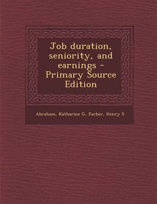 Book cover for Job Duration, Seniority, and Earnings