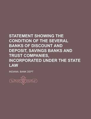 Book cover for Statement Showing the Condition of the Several Banks of Discount and Deposit, Savings Banks and Trust Companies, Incorporated Under the State Law