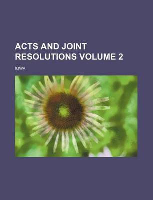 Book cover for Acts and Joint Resolutions Volume 2