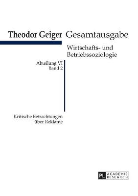 Cover of Kritische Betrachtungen ueber Reklame