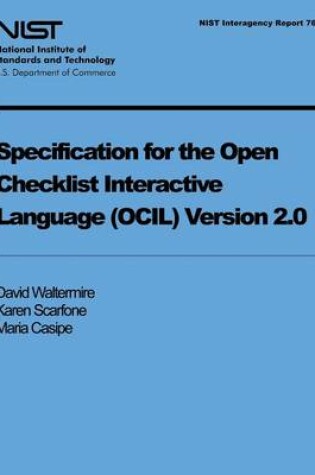 Cover of Specification for the Open Checklist Interactive Language (OCIL) Version 2.0