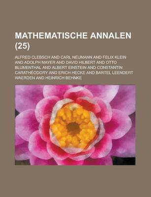 Book cover for Mathematische Annalen (25 )