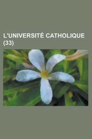 Cover of L'Universite Catholique (33)