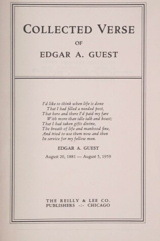 Cover of Collected Verse