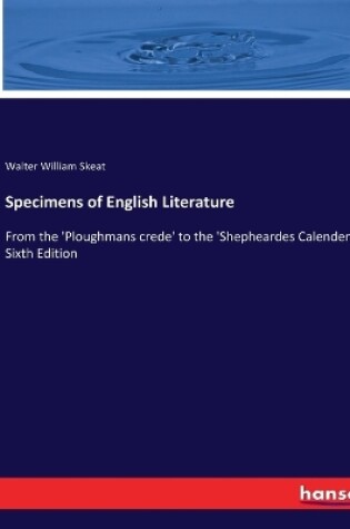 Cover of Specimens of English Literature