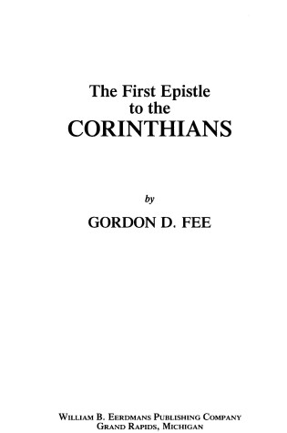 Cover of First Epistle to the Corinthians