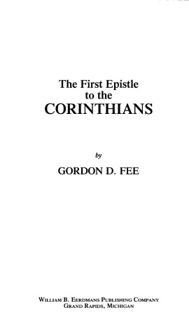 Book cover for First Epistle to the Corinthians