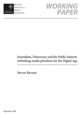 Book cover for Journalism, Democracy and the Public Interest