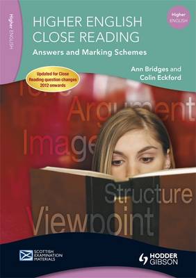 Cover of Higher English Close Reading Answers and Marking Schemes