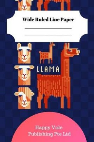 Cover of Cute Retro Llama Theme Wide Ruled Line Paper