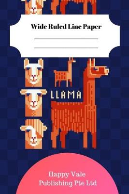 Book cover for Cute Retro Llama Theme Wide Ruled Line Paper